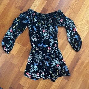 Parker Black Floral Off-Shoulder Romper